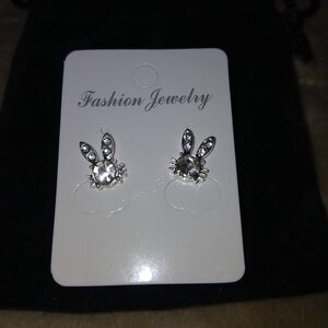 Silver Bunny Stud Earrings